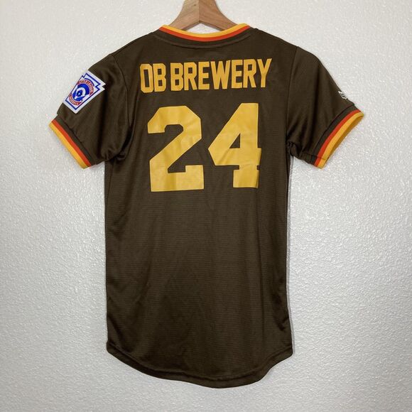 San Diego Padres Jersey Youth Small Brown Yellow MLB Baseball Little League 24 - Picture 3 of 14